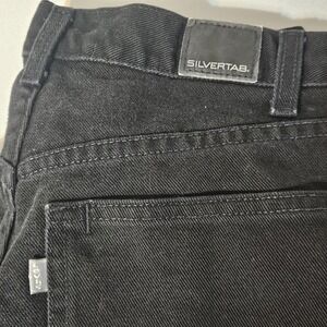 Levis SilverTab Baggy Fit Jeans Mens 31x 33 Black Denim Y2K 90s Skater Grunge